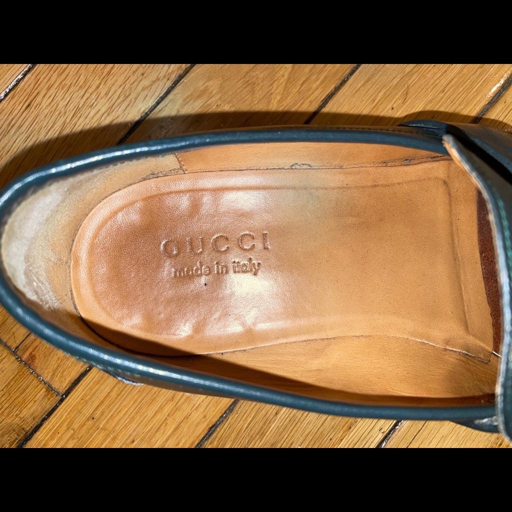 Dark green/black Gucci loafers for men